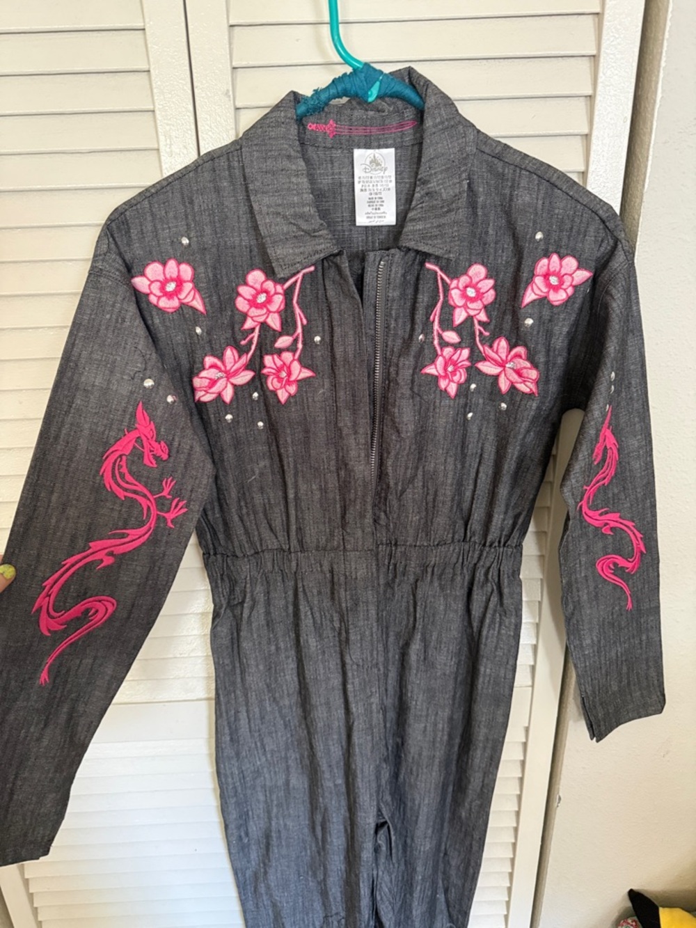 Disney Mulan Jumpusuit with Pink Sword Graphic & Mushu dragon